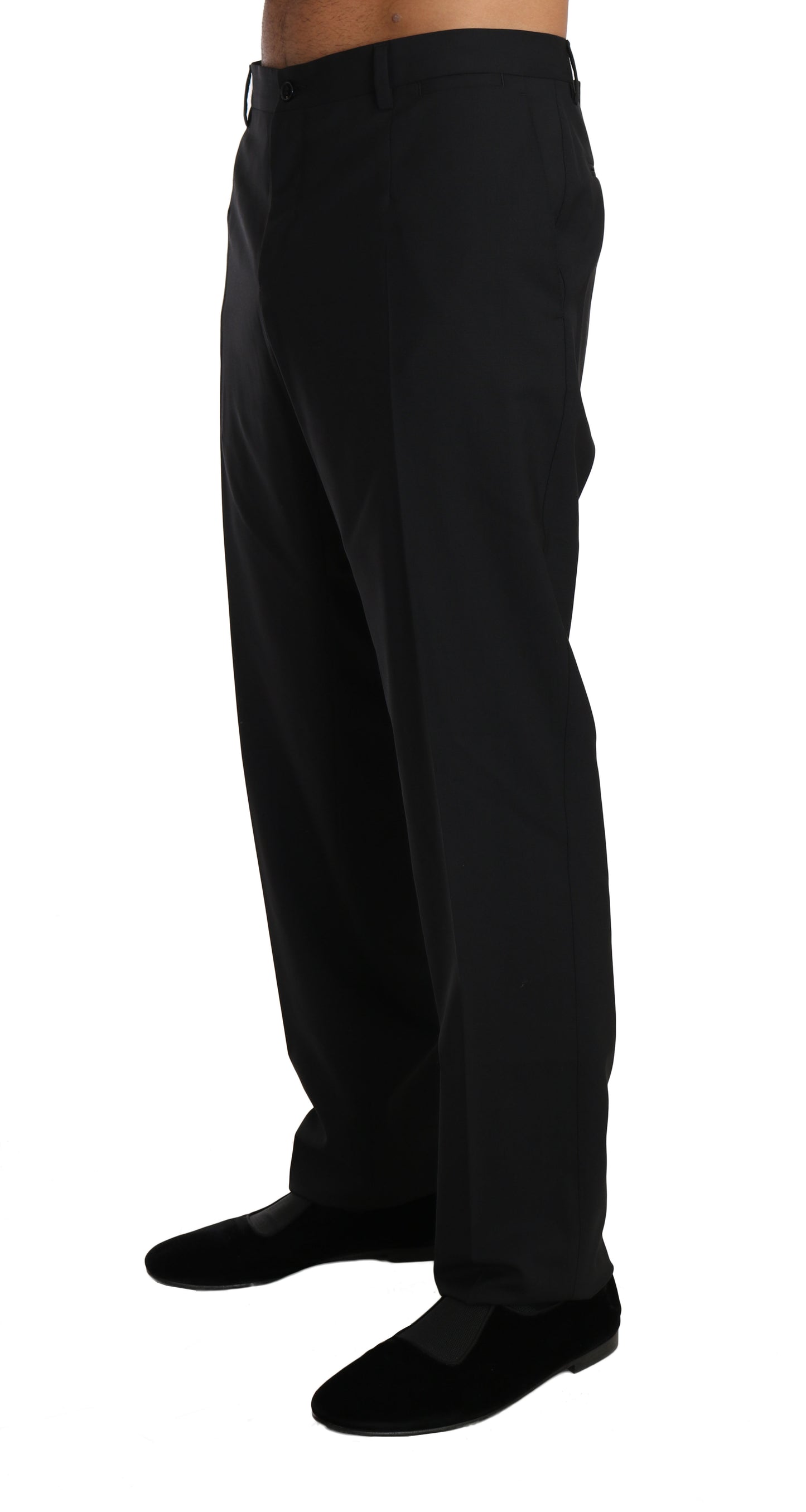 Dolce & Gabbana Elegant Black Wool Dress Pants - IT54 | XXL