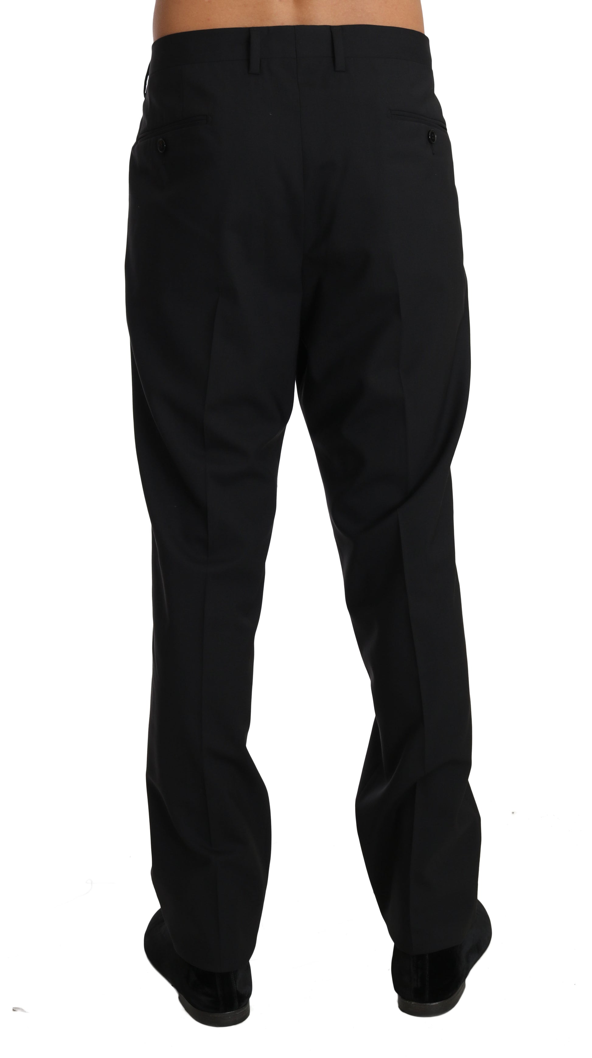 Dolce & Gabbana Elegant Black Wool Dress Pants - IT54 | XXL