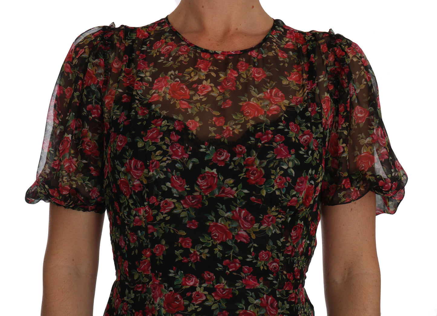 Dolce & Gabbana Elegant Floral A-Line Silk Dress