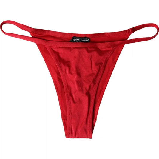 Dolce & Gabbana Red Nylon Stretch Beachwear Swimwear Bottom Bikini - IT3 | M