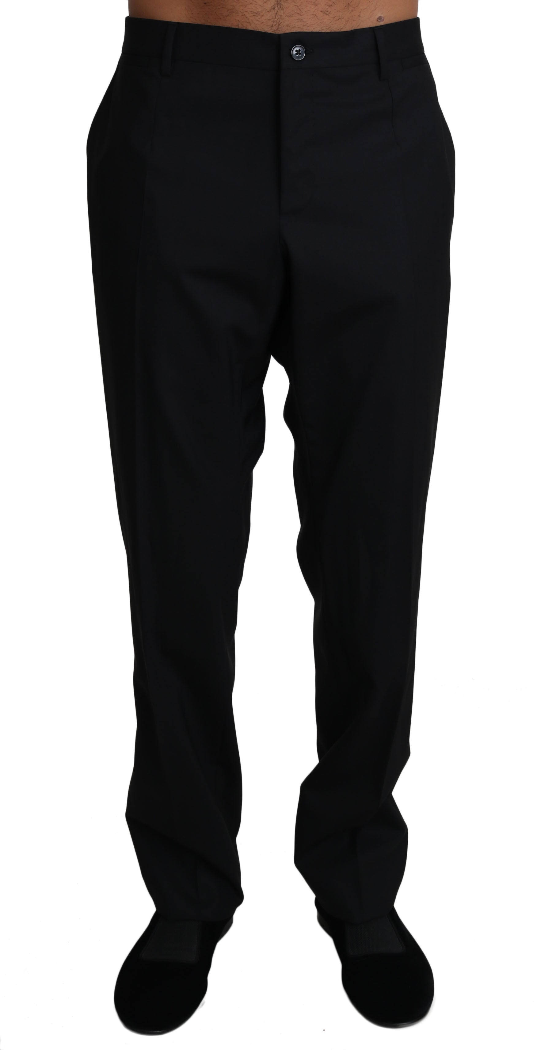 Dolce & Gabbana Elegant Black Formal Wool Blend Trousers - IT54 | XXL