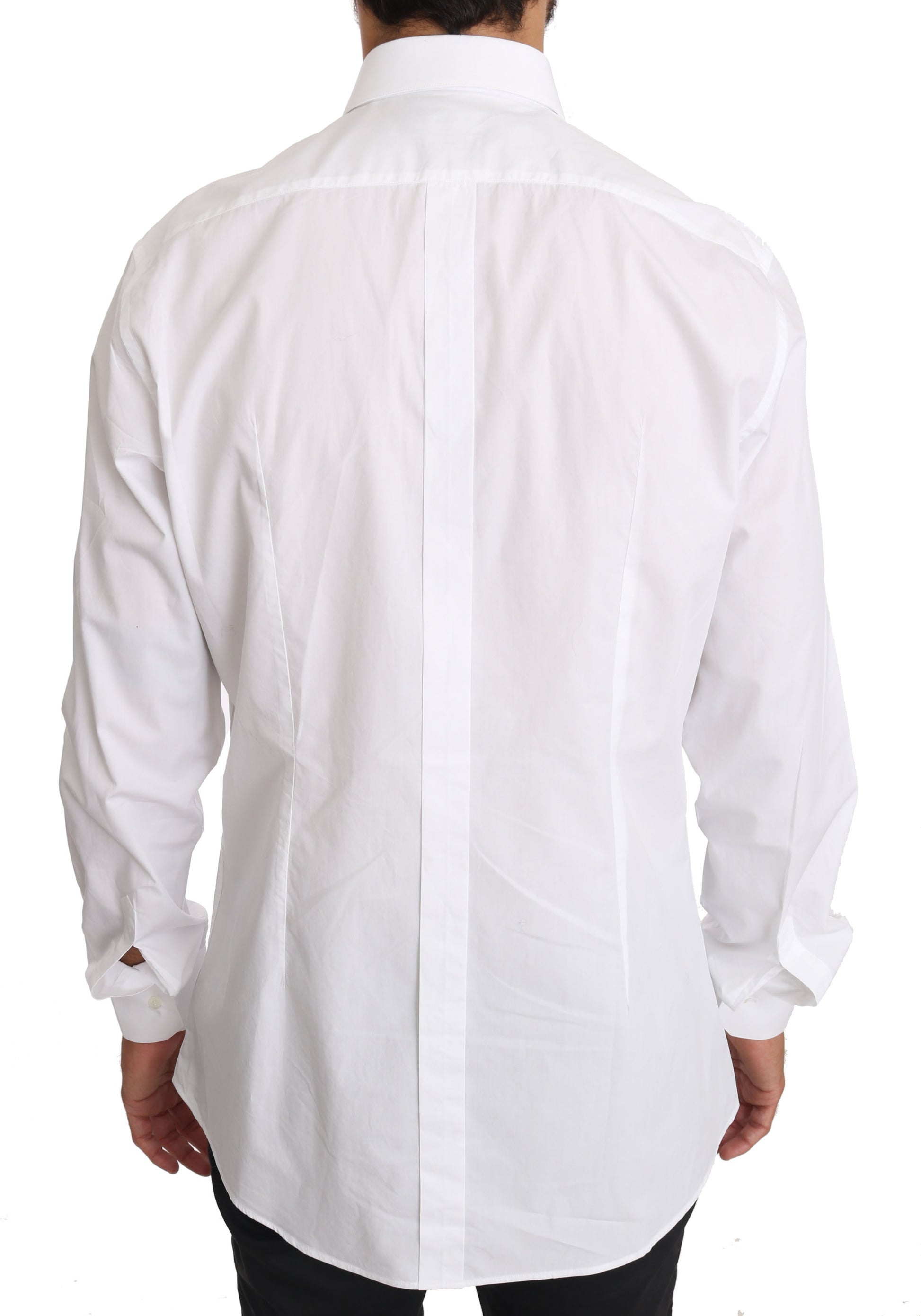 Dolce & Gabbana Elegant Slim Fit Dress Shirt in Pure White - 37