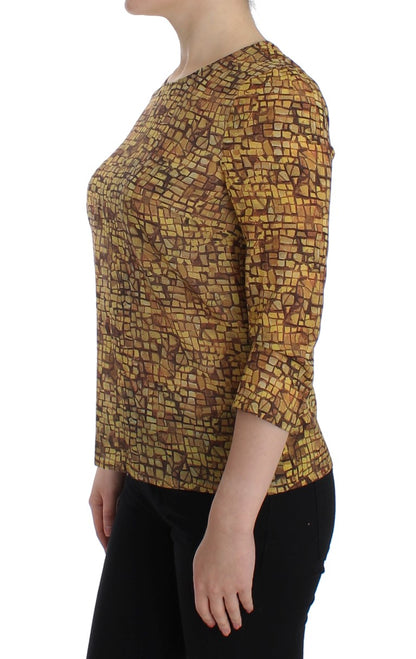 Dolce & Gabbana Sicilian Mosaic Print Silk Blouse