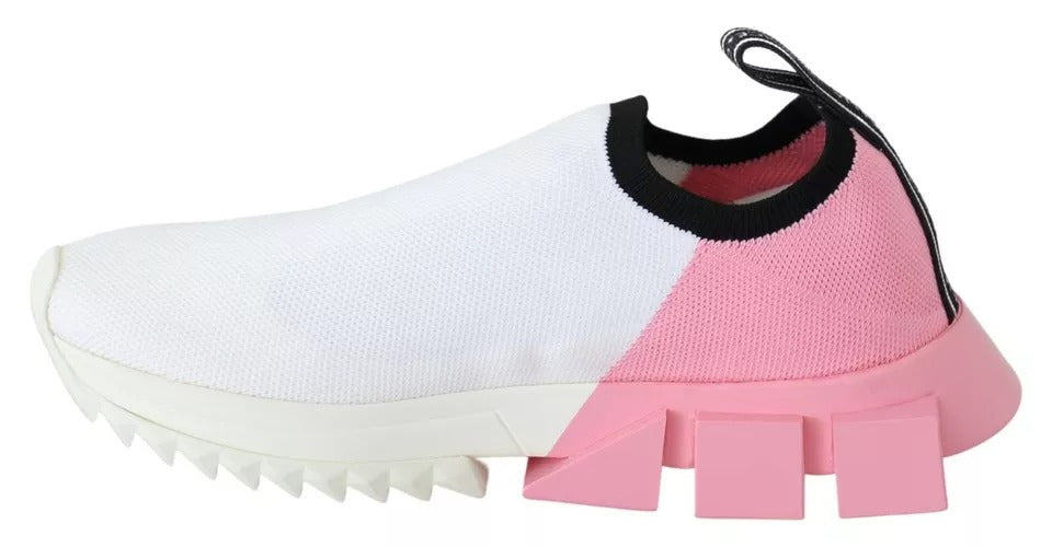 Dolce & Gabbana Pink White Logo Sorrento Sneakers Shoes - EU35/US5