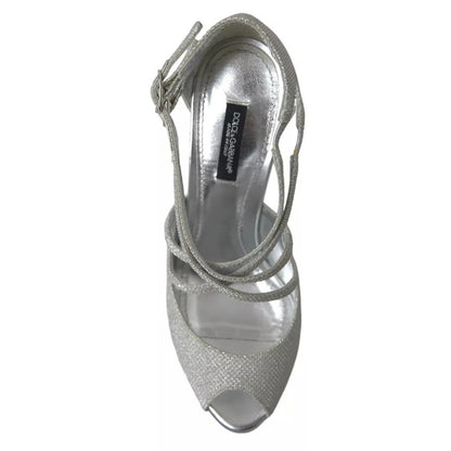 Dolce & Gabbana Silver Shimmers Sandals Heel Pumps Shoes - EU40.5/US10.5