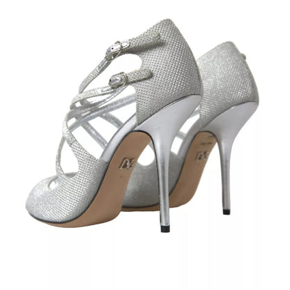 Dolce & Gabbana Silver Shimmers Sandals Heel Pumps Shoes - EU40.5/US10.5