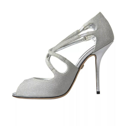 Dolce & Gabbana Silver Shimmers Sandals Heel Pumps Shoes - EU40.5/US10.5