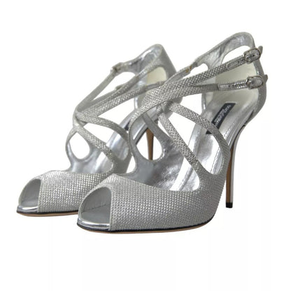 Dolce & Gabbana Silver Shimmers Sandals Heel Pumps Shoes - EU40.5/US10.5