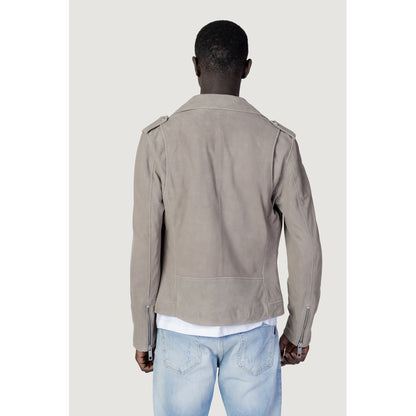 Antony Morato Gray Leather Jacket - IT48 | M