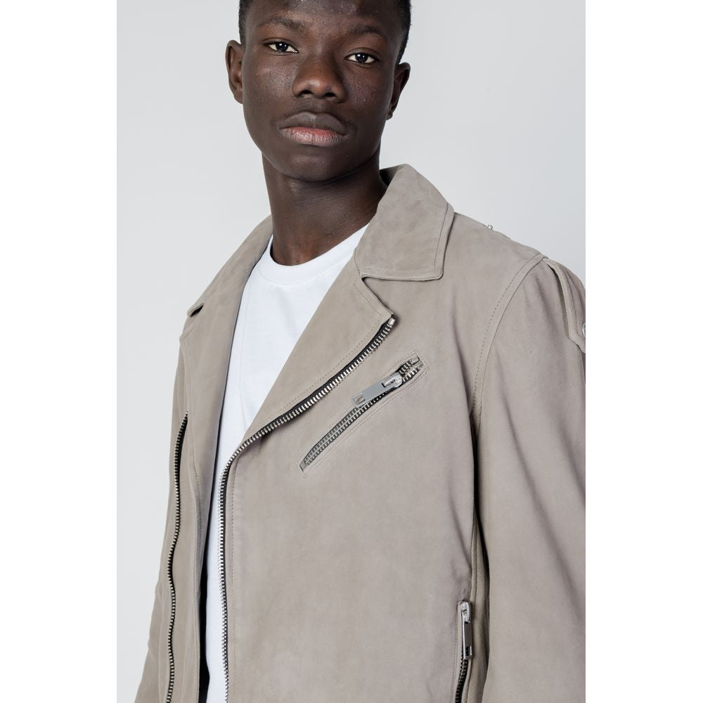 Antony Morato Gray Leather Jacket - IT48 | M