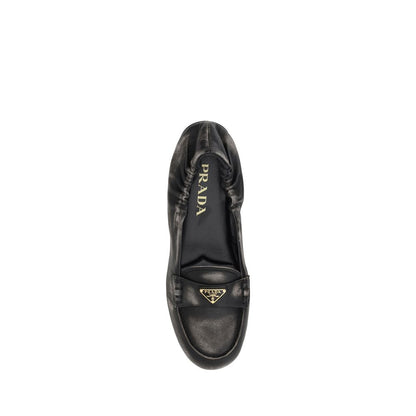 Prada Vintage-effect leather Loafers