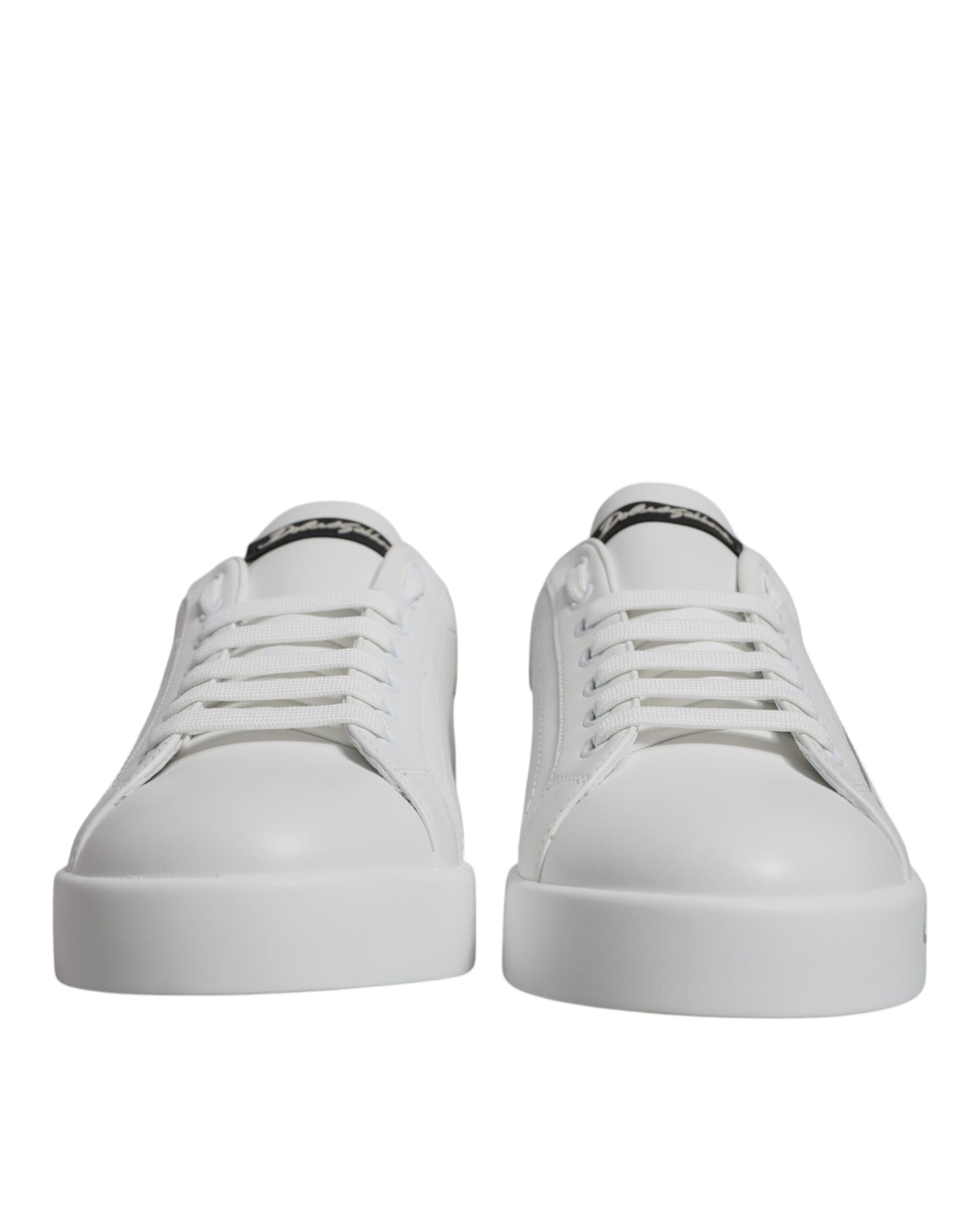 Dolce & Gabbana White Black Logo Portofino Sneaker Shoes - EU 40.5 | US 7.5