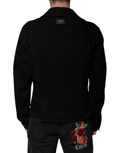 Dolce & Gabbana Black DG Cotton Stretch Denim Jacket