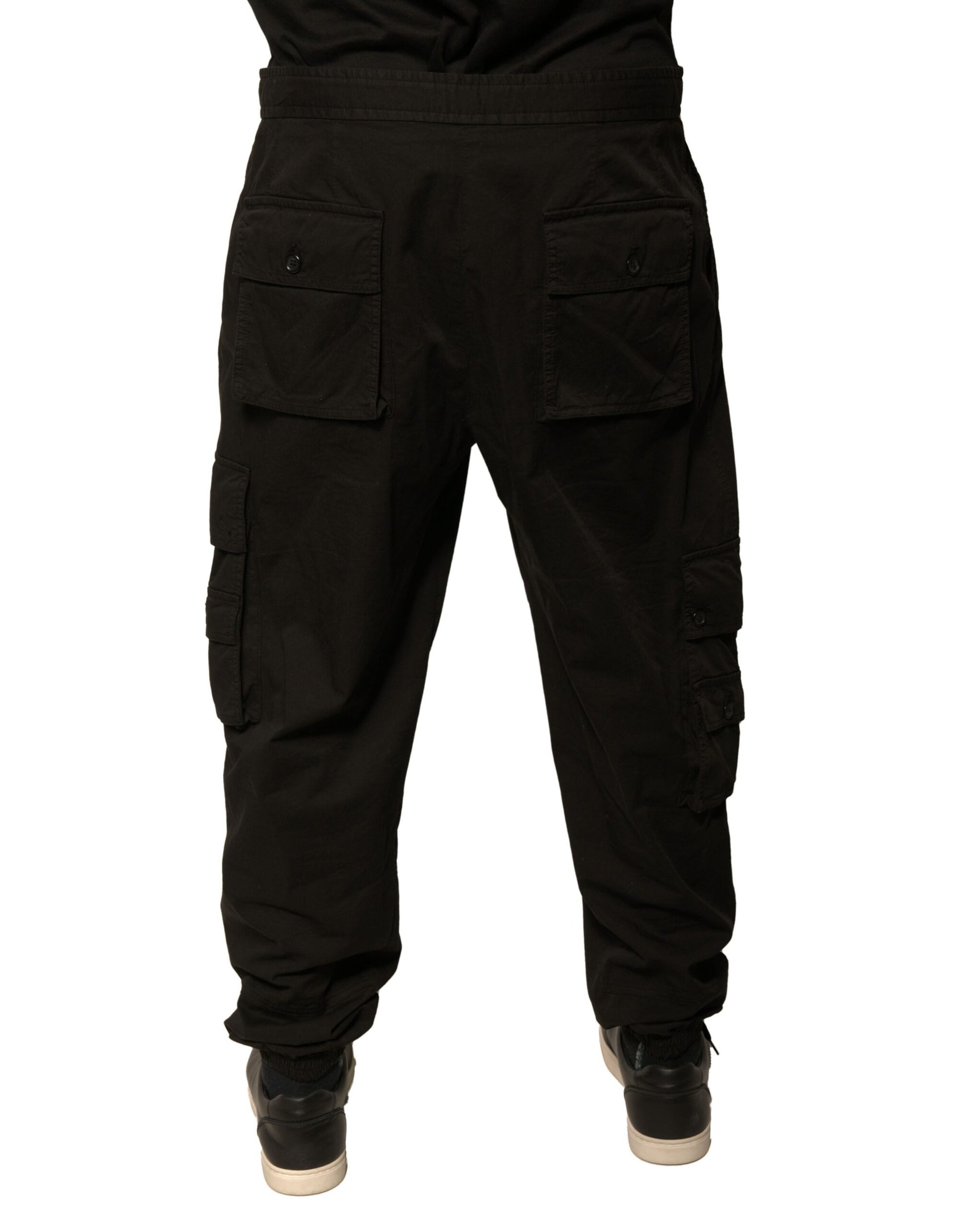 Dolce & Gabbana Black Cotton Cargo Jogger Sweatpants Pants - IT50 | L