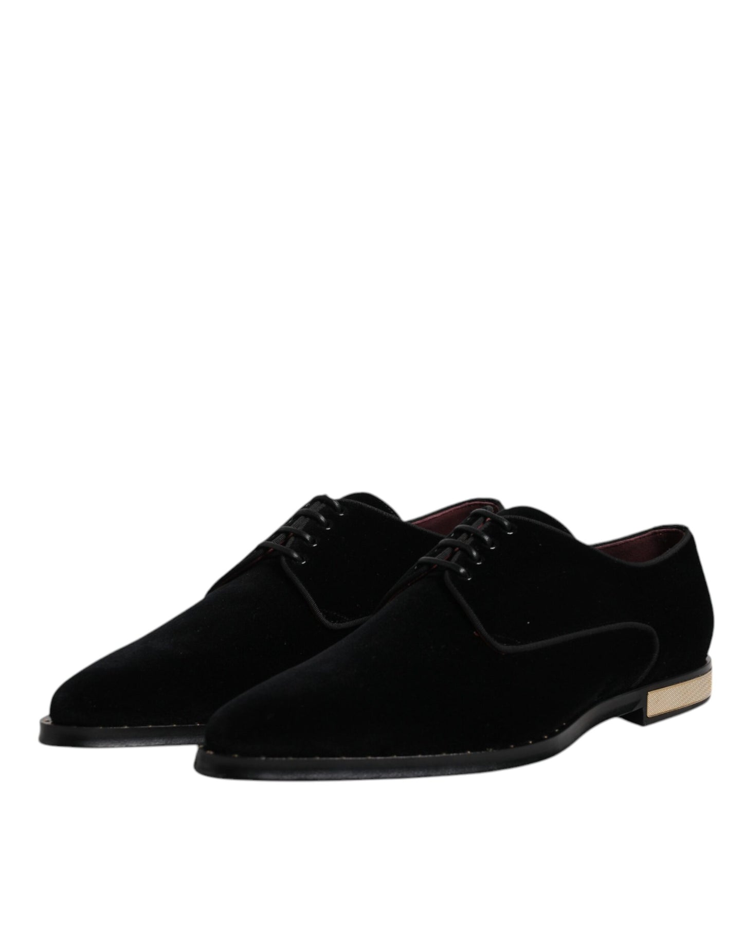 Dolce & Gabbana Black Velvet Cotton Lace Up Derby Shoes - EU43/US10