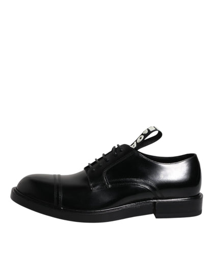 Dolce & Gabbana Black Patent Leather Derby Lace Up Formal Dress Shoes - EU39.5/US6.5