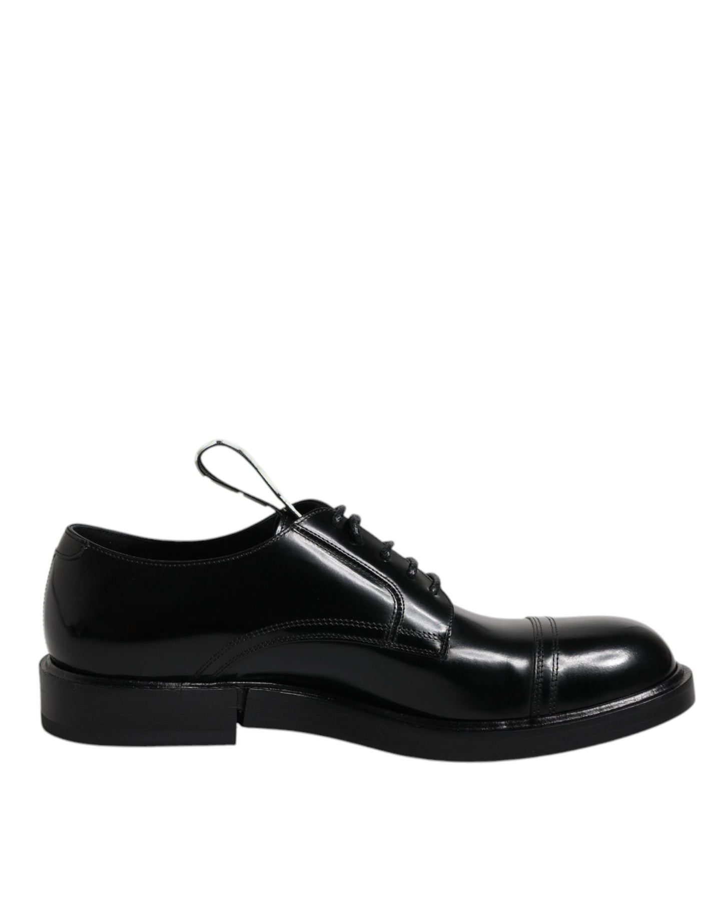 Dolce & Gabbana Black Patent Leather Derby Lace Up Formal Dress Shoes - EU39.5/US6.5