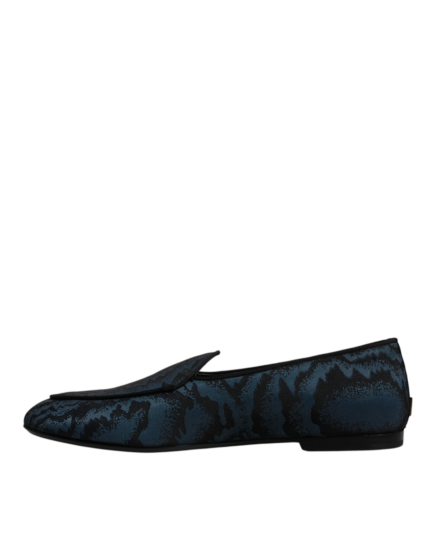 Dolce & Gabbana Blue Black Flats Men Loafers Dress Shoes - EU43/US10