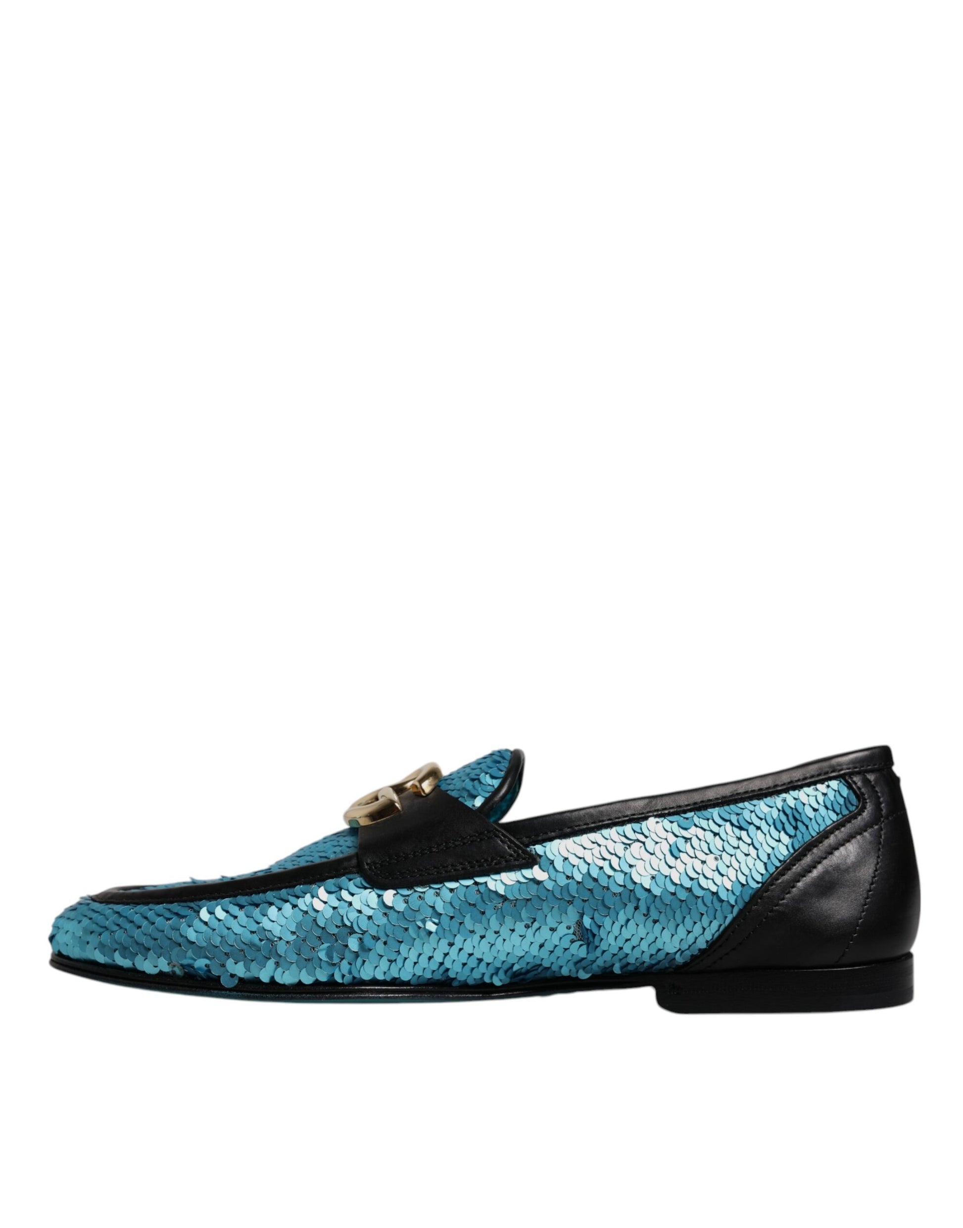 Dolce & Gabbana Blue Sequined Loafers Formal Dress Shoes - EU39/US6