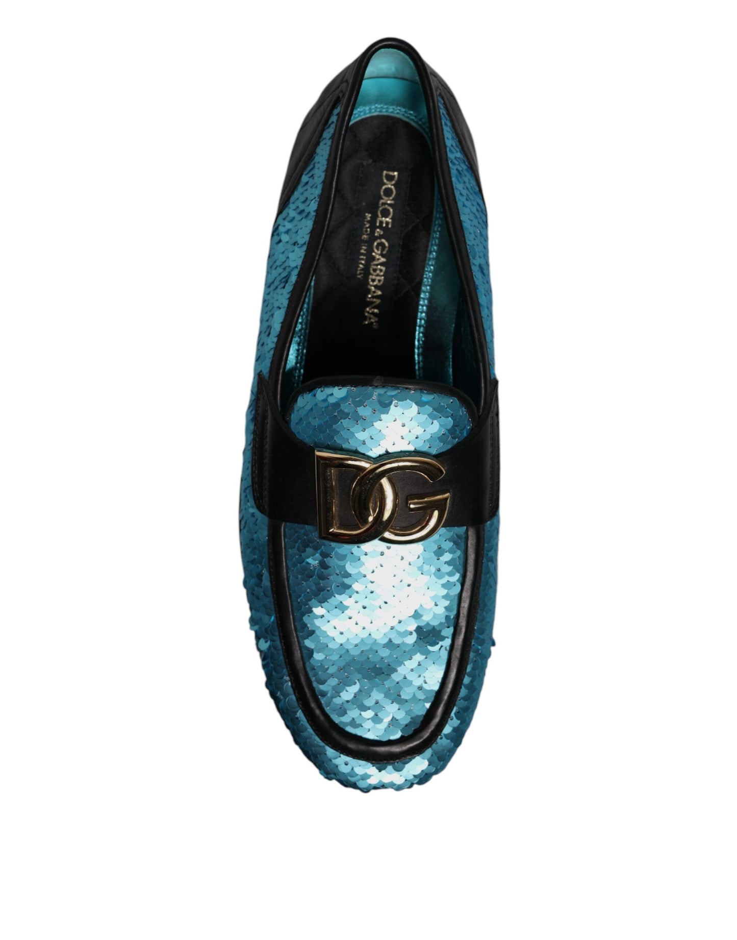 Dolce & Gabbana Blue Sequined Loafers Formal Dress Shoes - EU39/US6