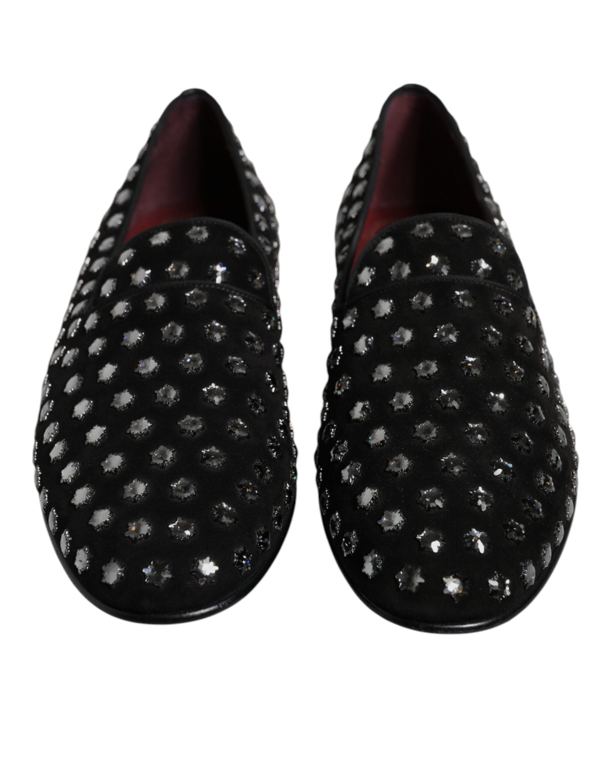 Dolce & Gabbana Black Crystal Embellished Loafers Dress Shoes - EU43/US10