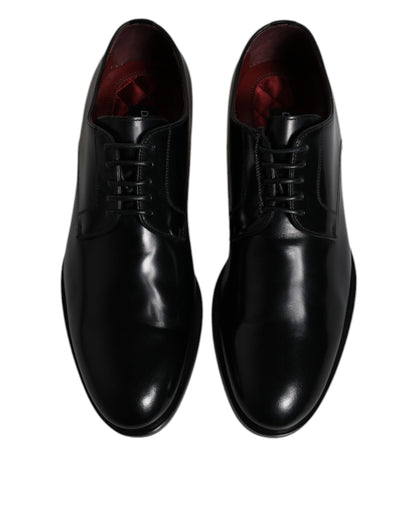 Dolce & Gabbana Black Calfskin Leather Derby Lace Up Formal Dress Shoes - EU39.5/US6.5