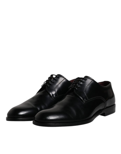 Dolce & Gabbana Black Calfskin Leather Derby Lace Up Formal Dress Shoes - EU39.5/US6.5