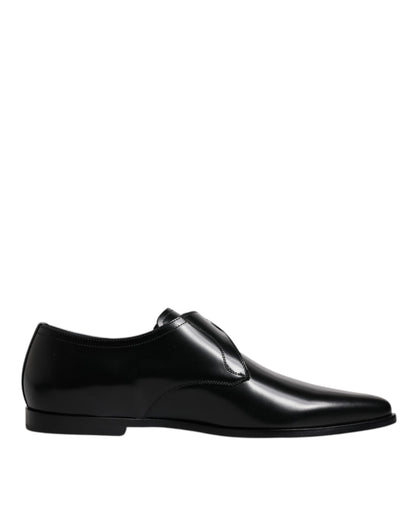 Dolce & Gabbana Black Leather Monk Strap Derby Formal Shoes - EU43/US10