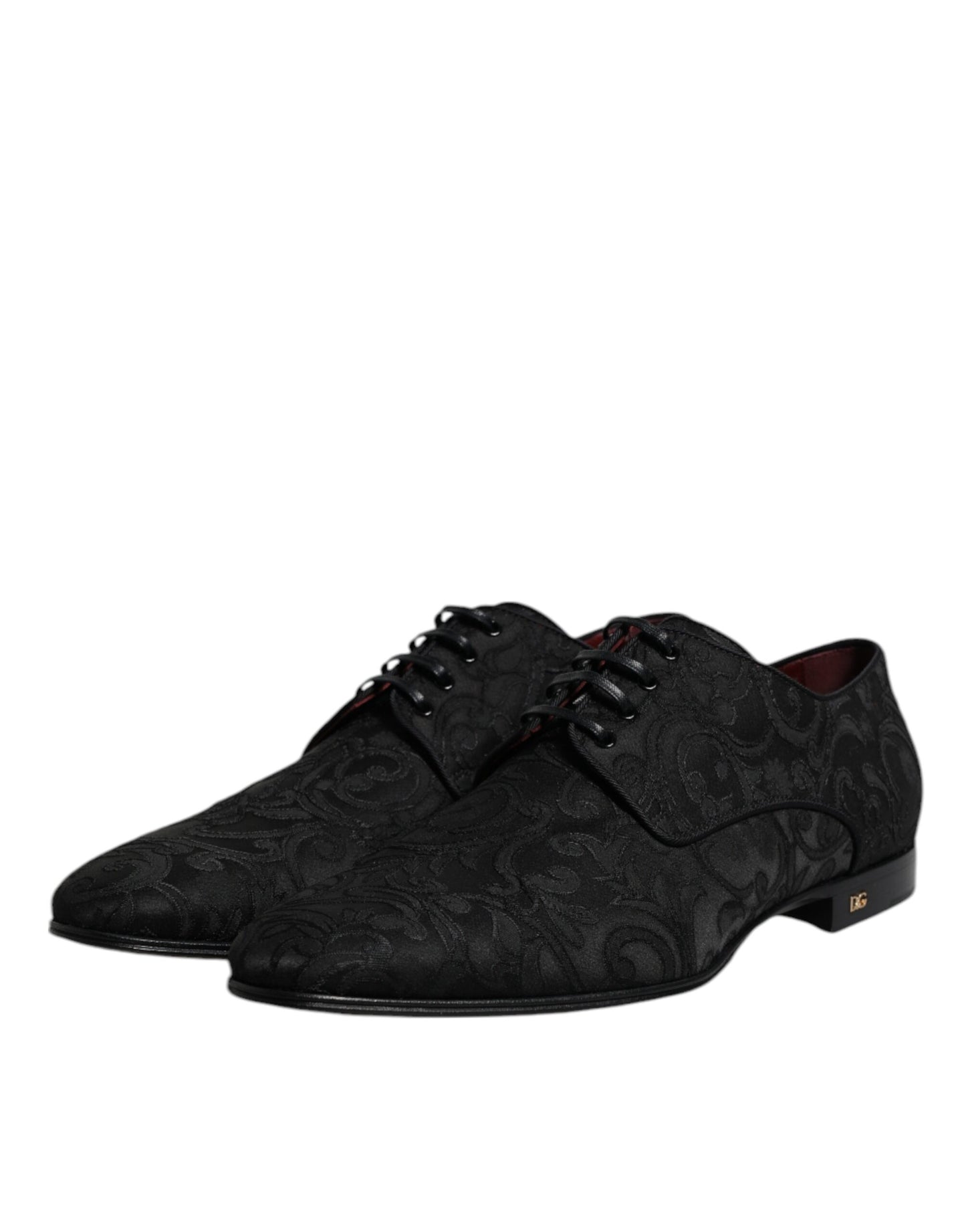 Dolce & Gabbana Black Jacquard Lace Up Derby Formal Dress Shoes - EU42/US9