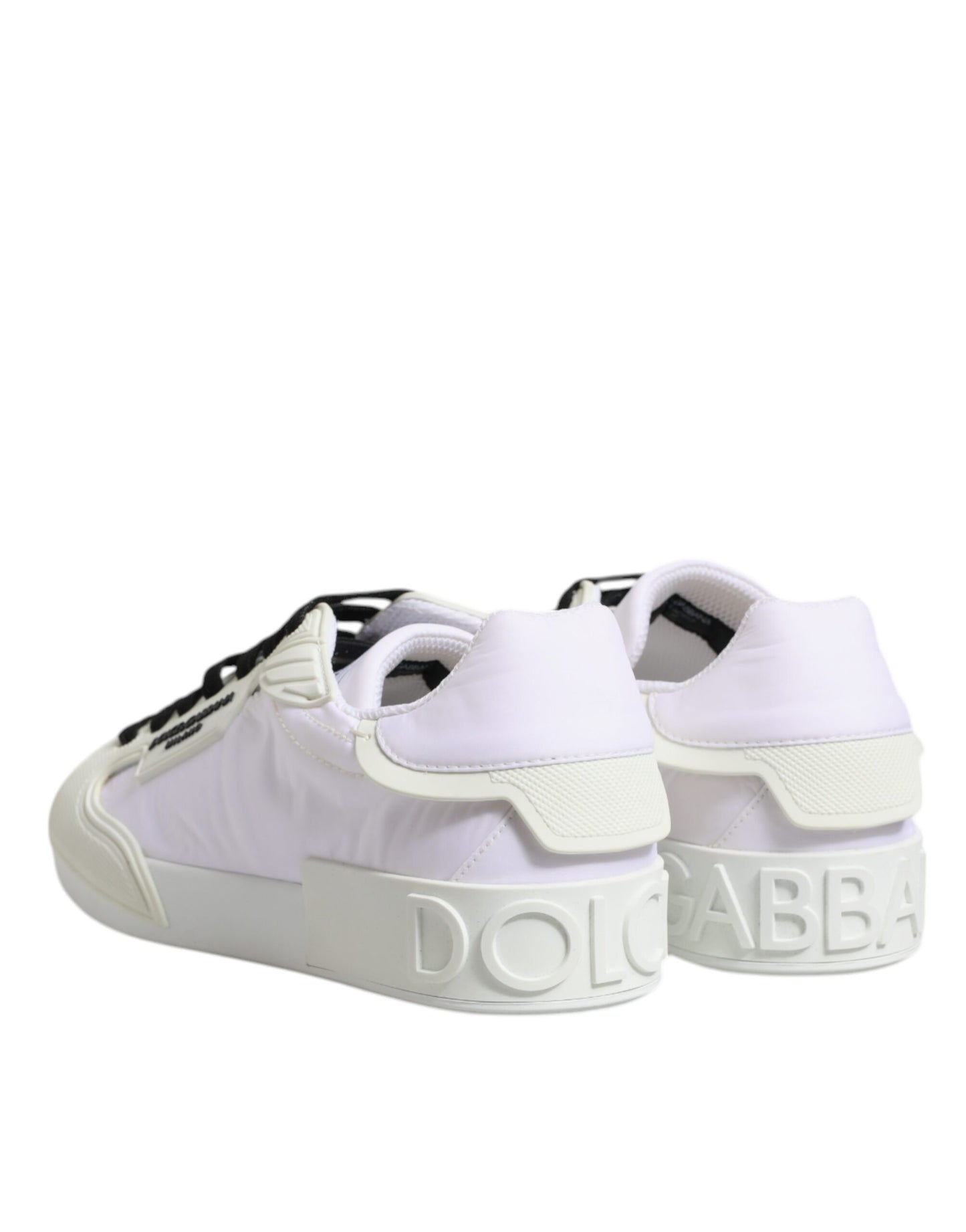 Dolce & Gabbana White Nylon Leather Low Top Sneakers Shoes - EU39/US6