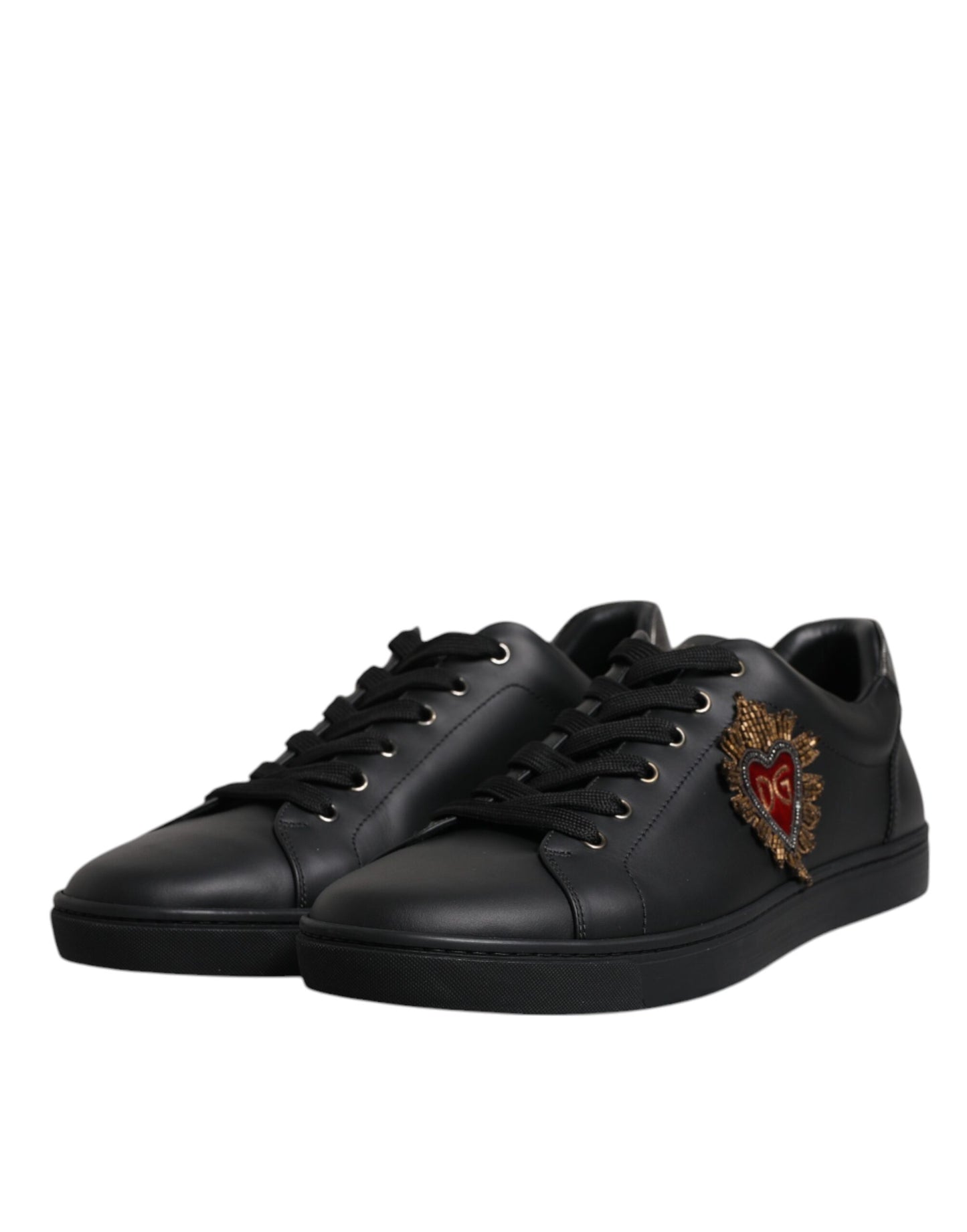 Dolce & Gabbana Black London Sacred Heart Sneakers Shoes - EU42/US9