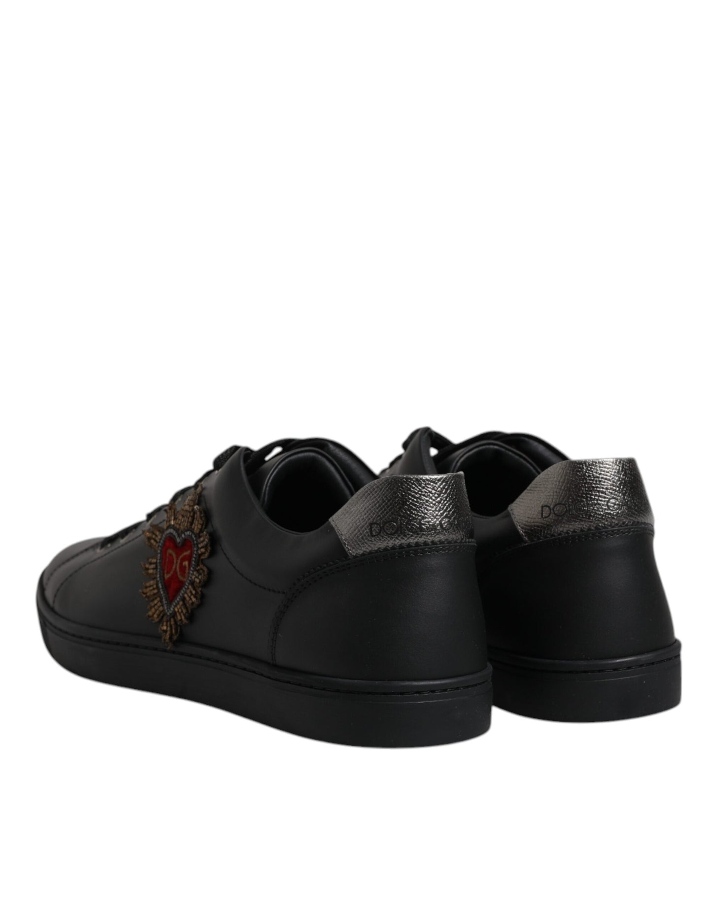 Dolce & Gabbana Black London Sacred Heart Sneakers Shoes - EU42/US9