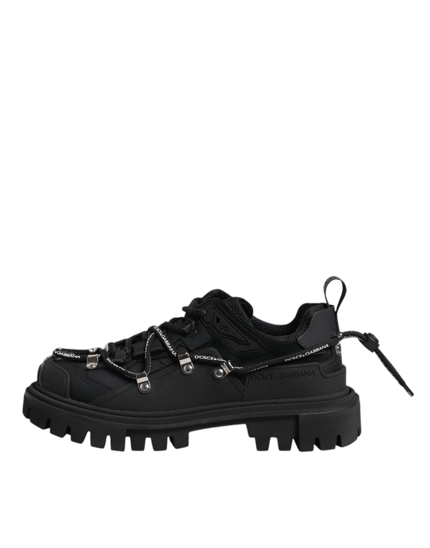 Dolce & Gabbana Black Low Top Lace Up Trekking Sneakers Shoes - EU39/US6