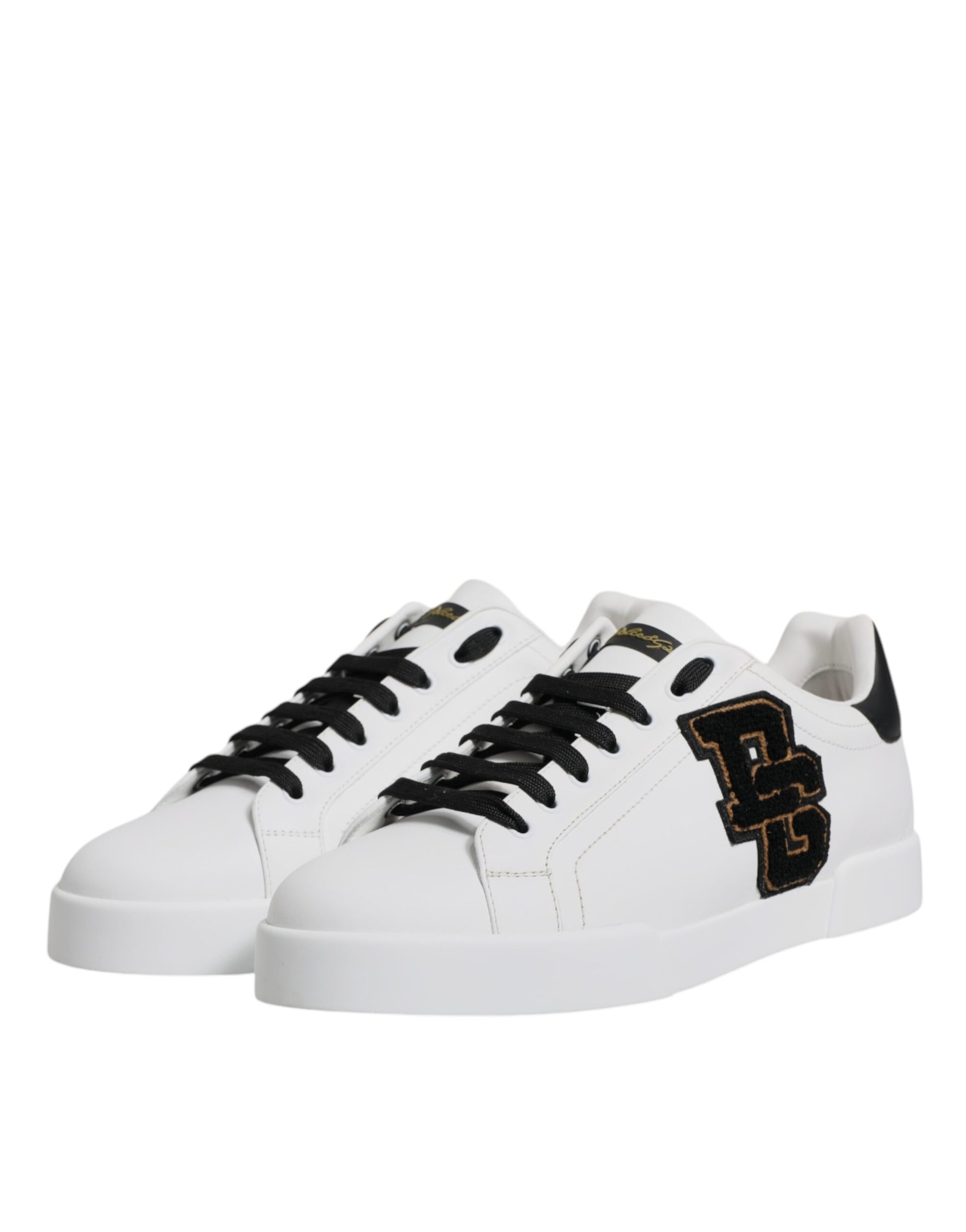 Dolce & Gabbana White Leather DG Logo Low Top Sneakers Shoes - EU43/US10