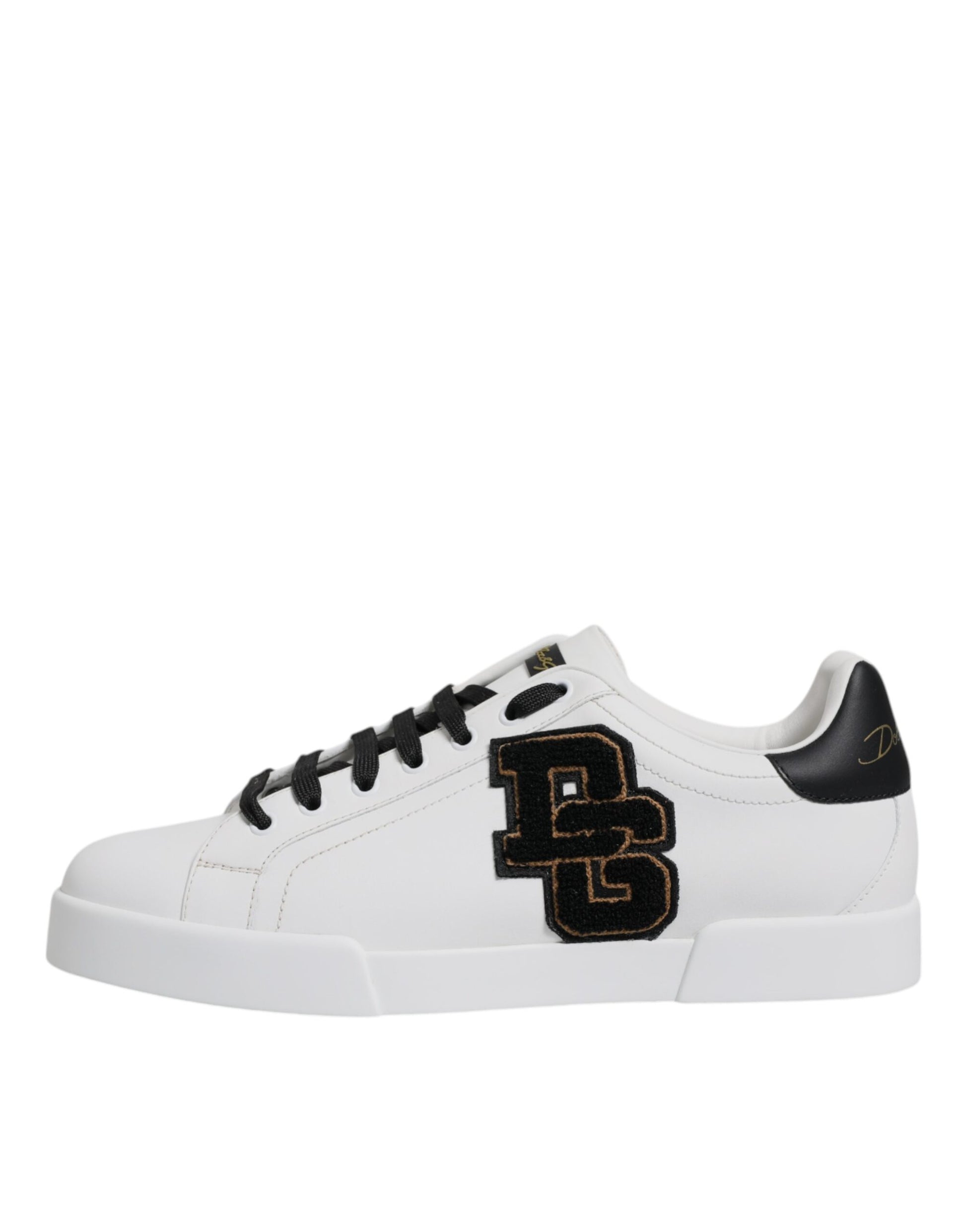 Dolce & Gabbana White Leather DG Logo Low Top Sneakers Shoes - EU43/US10