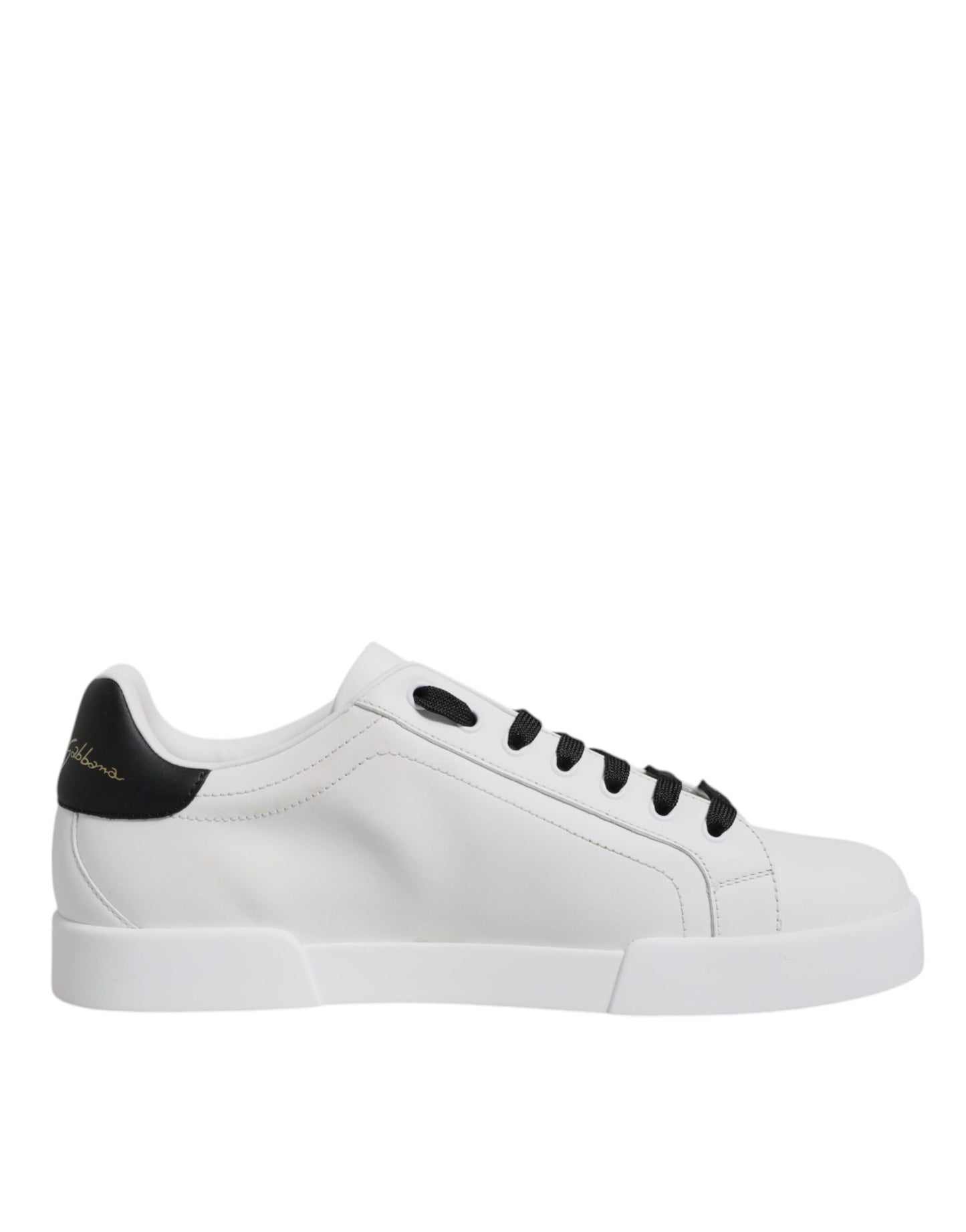 Dolce & Gabbana White Leather DG Logo Low Top Sneakers Shoes - EU43/US10