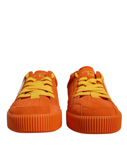 Dolce & Gabbana Orange Miami Leather Low Top Sneakers Shoes - EU40/US7