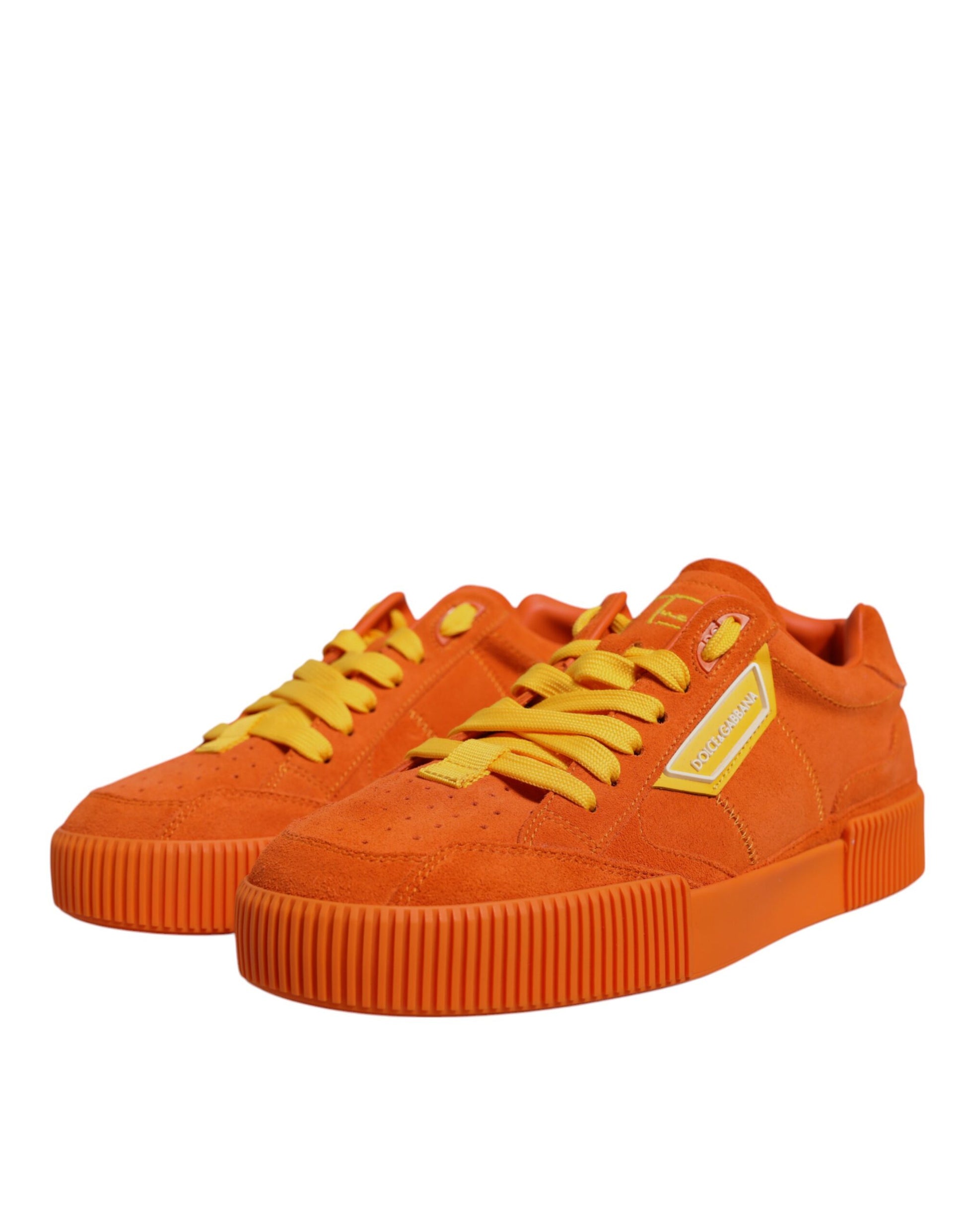 Dolce & Gabbana Orange Miami Leather Low Top Sneakers Shoes - EU40/US7