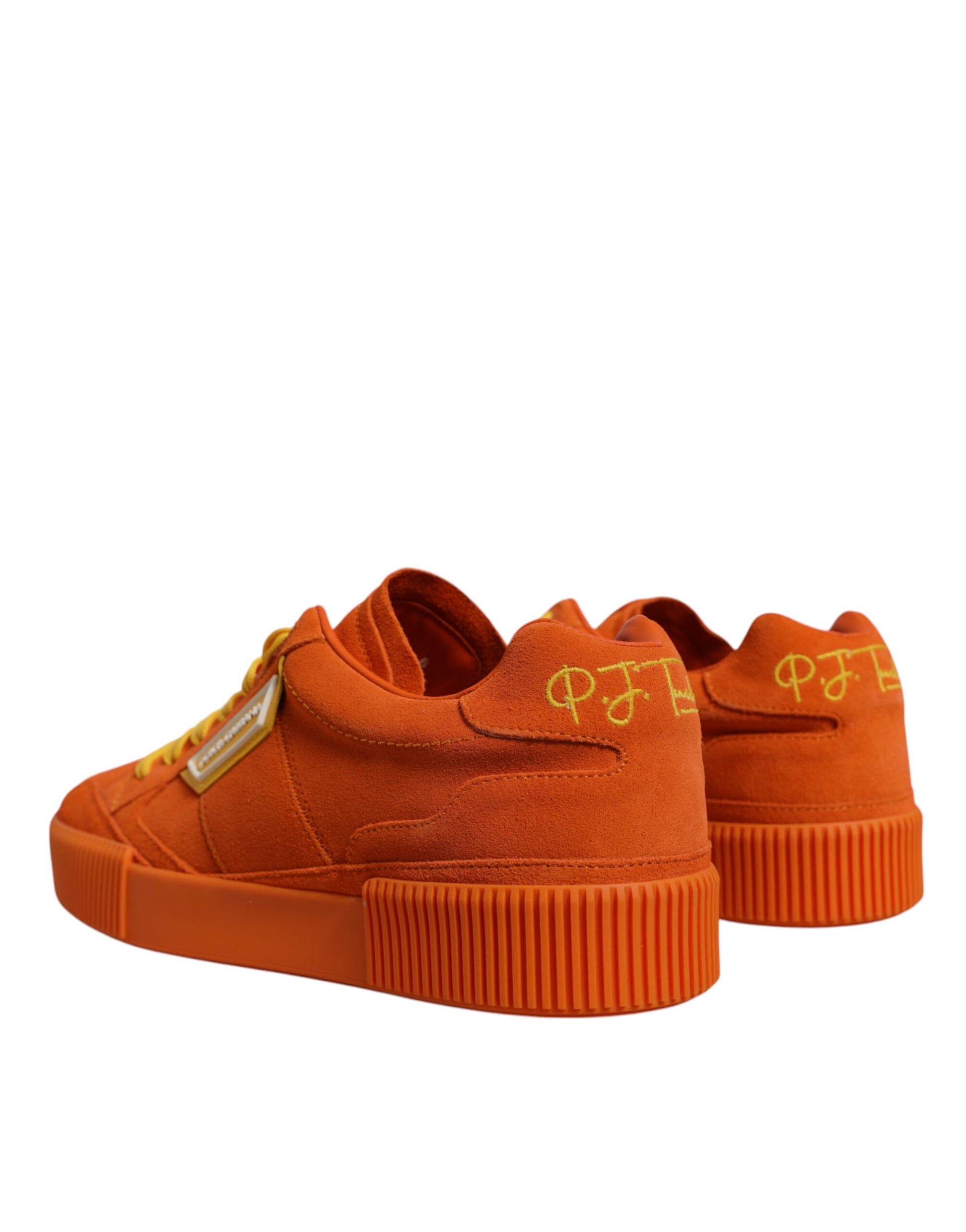 Dolce & Gabbana Orange Miami Leather Low Top Sneakers Shoes - EU40/US7