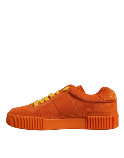 Dolce & Gabbana Orange Miami Leather Low Top Sneakers Shoes - EU40/US7