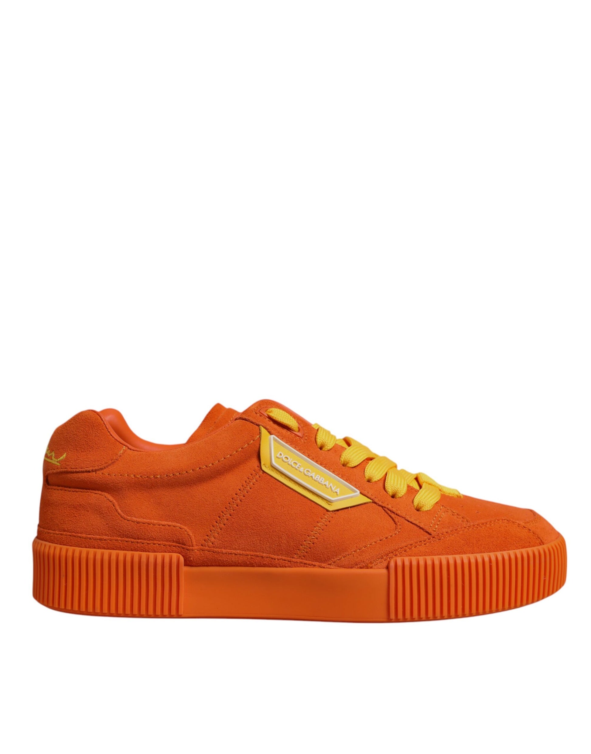 Dolce & Gabbana Orange Miami Leather Low Top Sneakers Shoes - EU40/US7