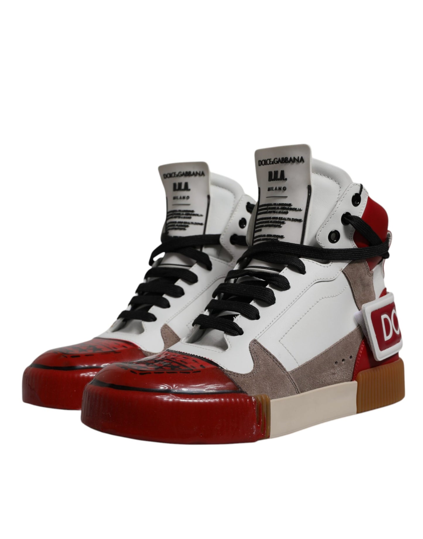 Dolce & Gabbana Multicolor Leather High Top Sneakers Shoes - EU40/US7