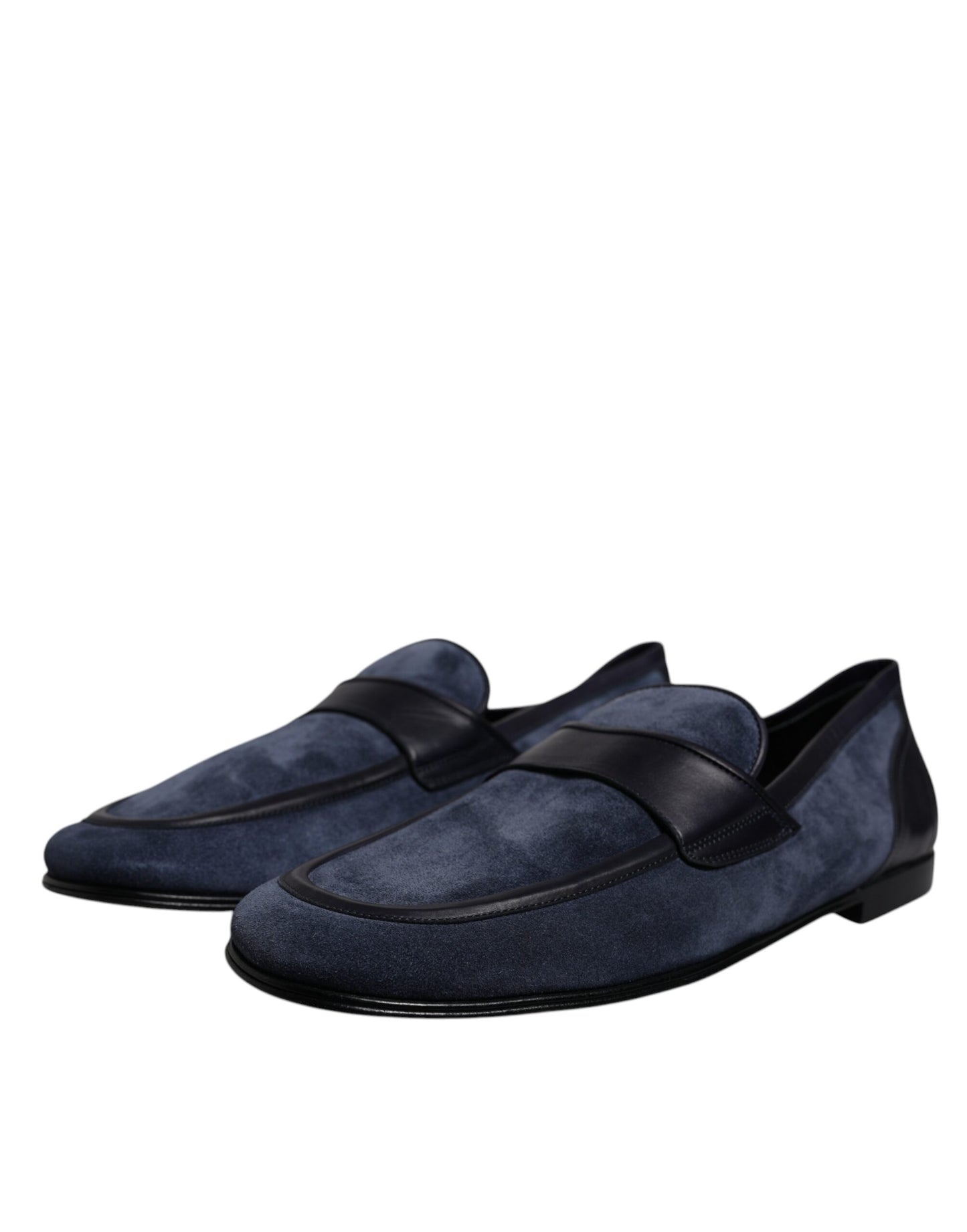 Dolce & Gabbana Blue Suede Leather Shoes Loafer Moccasin Shoes - EU43/US10