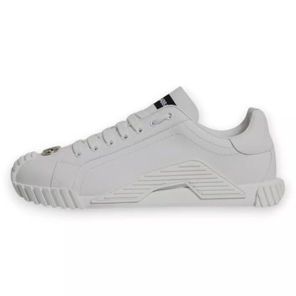 Dolce & Gabbana White Leather Logo Low Top NS1 Sneakers Shoes