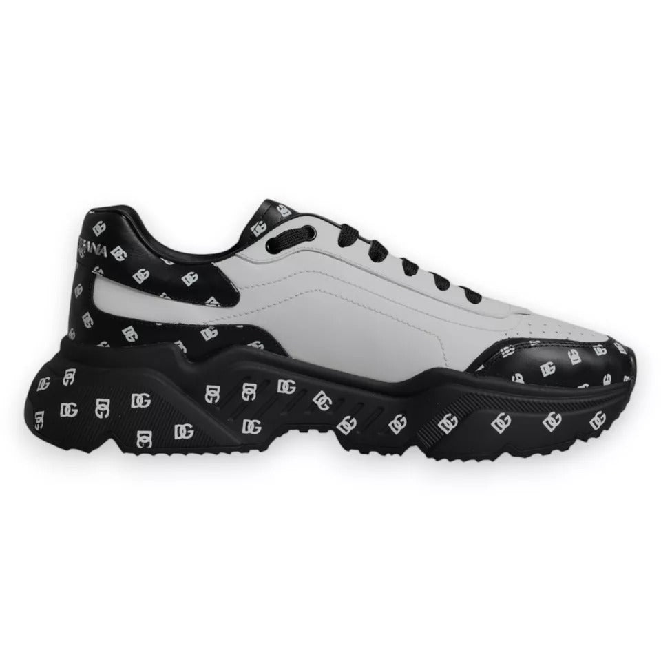 Dolce & Gabbana Black White Logo Monogram Daymaster Sneakers Shoes - EU46/US13