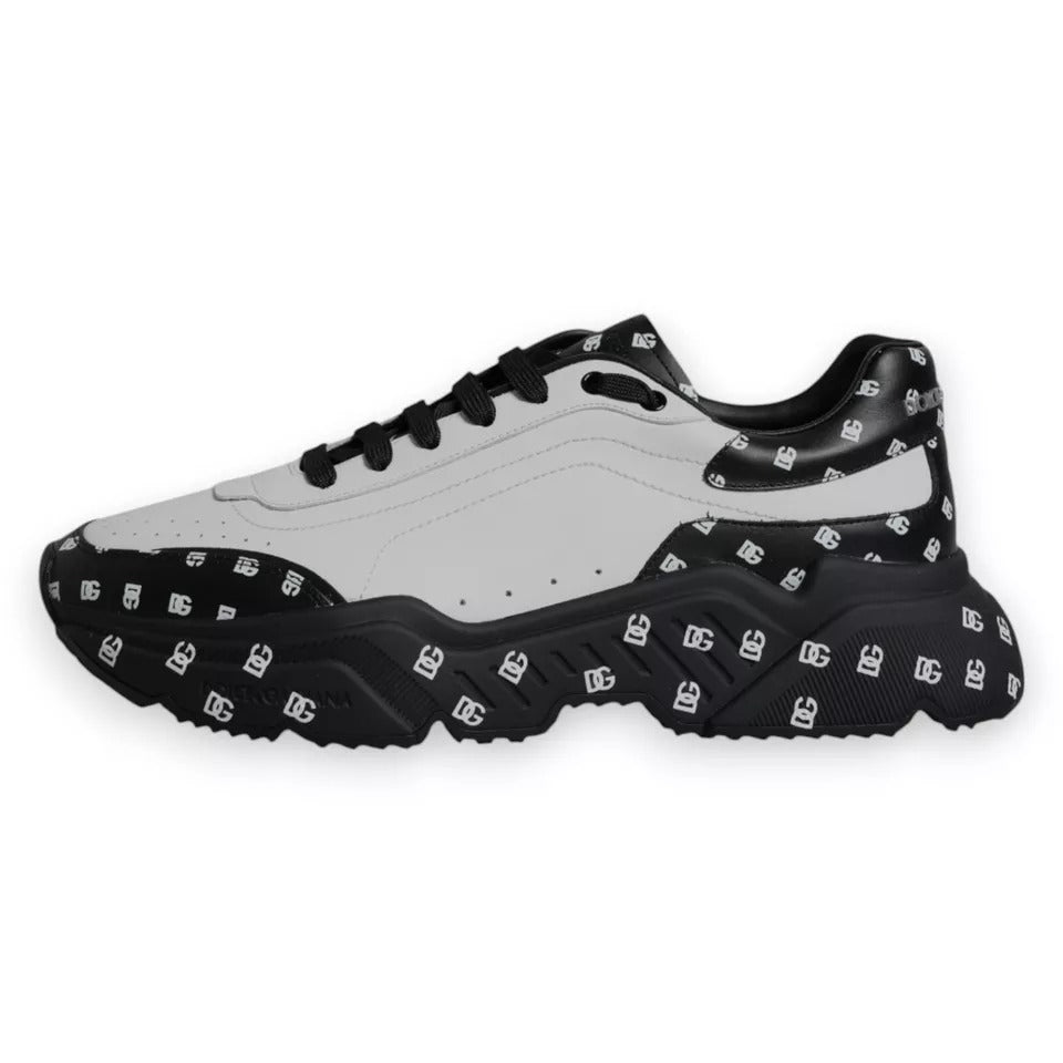 Dolce & Gabbana Black White Logo Monogram Daymaster Sneakers Shoes - EU46/US13