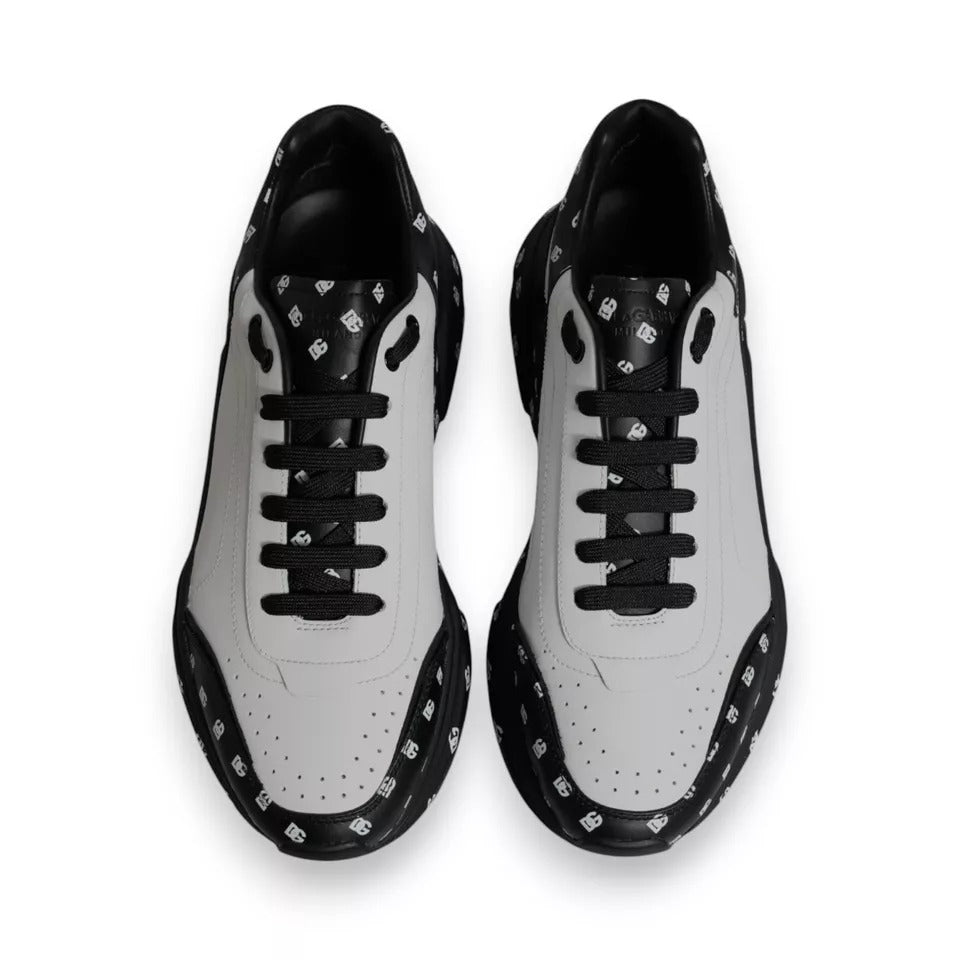 Dolce & Gabbana Black White Logo Monogram Daymaster Sneakers Shoes - EU46/US13