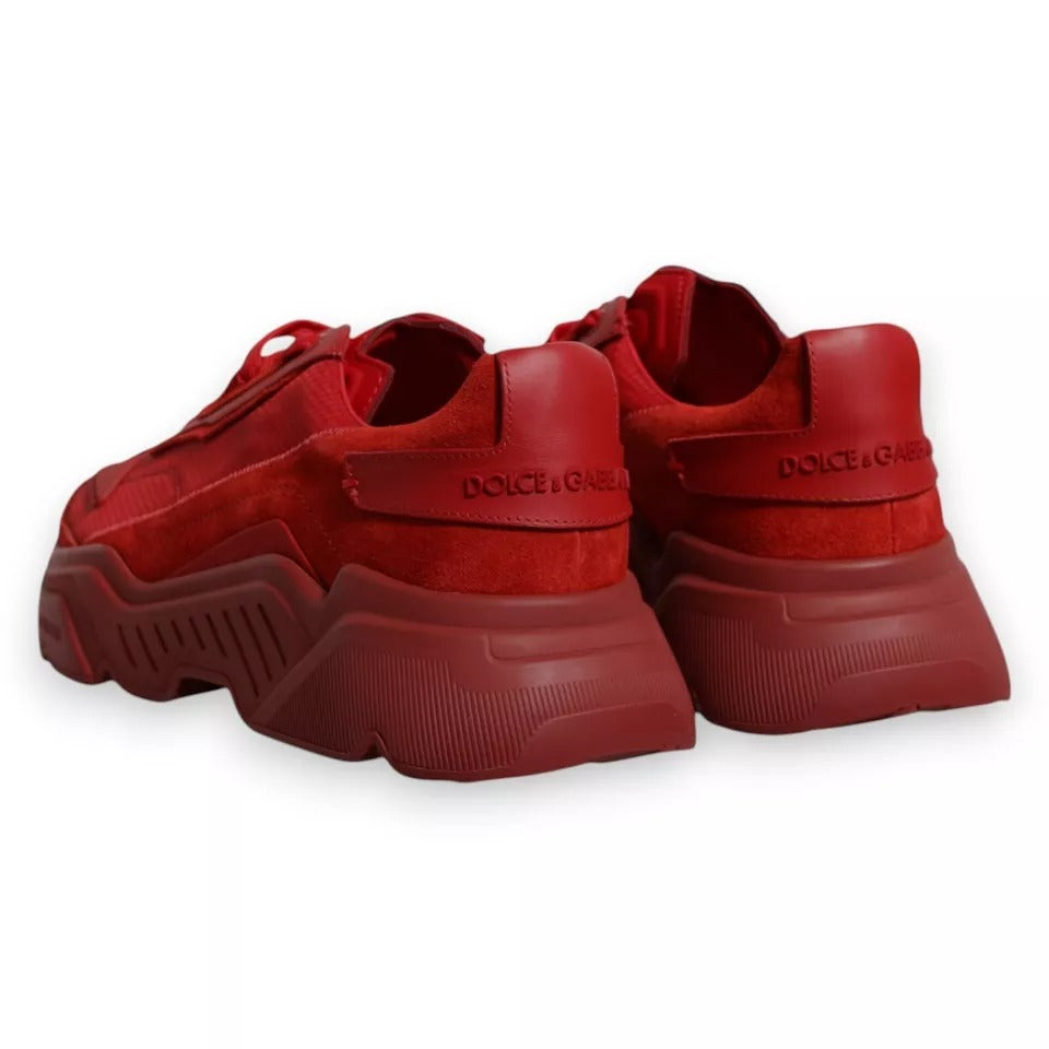 Dolce & Gabbana Red Leather Daymaster Low Top Sneakers Shoes