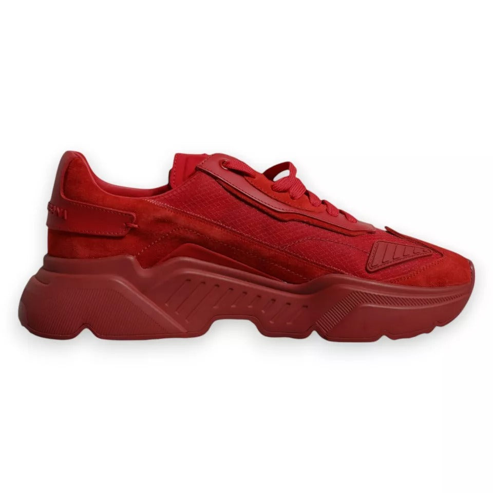 Dolce & Gabbana Red Leather Daymaster Low Top Sneakers Shoes