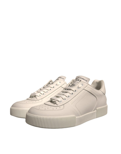 Dolce & Gabbana White Miami Leather Low Top Sneakers Shoes - EU44/US11